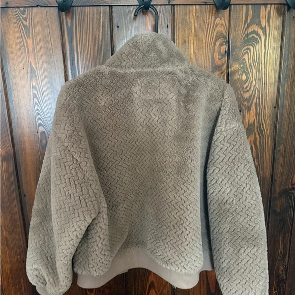 Abercrombie & Fitch Taupe Teddy Jacket - Picture 2 of 2